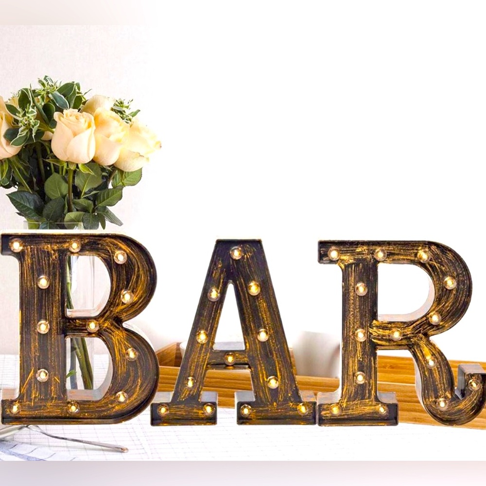 BAR Sign with Lights